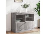 Credenza Vetrina Semplice Con Luci Led Grigio Sonoma 81X37X67 Cm - Cassettiere DE7954724 1Pacco