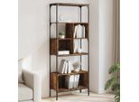 Libreria Semplice 5 Ripiani Rovere Fumé 76X33X188,5 Cm Materiale Legno - Librerie DE4647606 1Parte