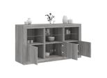 Vetrina Semplice Con Luci Led Grigio Sonoma 123X37X67 Cm - Cassettiere DE8702983 2Parcel