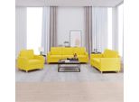 Stabli MöBel Set Divano 3 Pezzi Con Cuscini Tessuto Giallo Chiaro - Divani Classici CC4682848 3Parti