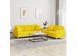 Pratico Set Di Divani 2 Pezzi Con Cuscini In Tessuto Giallo Chiaro - Divani Classici ,Arredamento Di Design 6403865 4Parcel