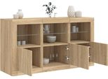 Best MöBel Credenza Con Luci Led Rovere Sonoma 123X37X67 Cm - Cassettiere Cloris New8172559 2Parcel