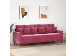 Best MöBel Divano A 3 Posti Rosso Vino 180 Cm Velluto - Divani Classici Cloris New9296078 1Parcel