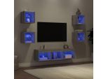 Maison Exclusive - Mobili Tv A Muro Con Led 7Pz Grigio Sonoma Legno Multistrato
