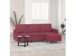 Divano Di Design A 3 Posti Con Poggiapiedi In Tessuto Rosso Vino 180 Cm - Divani Classici 2025 New9193309 2Parcel