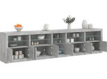 2025 Cloris Credenza Vetrina Con Luci Led Grigio Cemento 283X37X67 Cm - Cassettiere Sale2157114 5Parcel