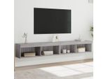 Maison Exclusive - Mobile Tv Con 2 Luci Led Grigio Sonoma 100X30X30 Cm
