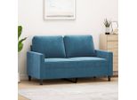 Design New Divano A 2 Posti Blu 120 Cm Velluto - Divani Classici Mobili2025 CHY4200578 1Pacco