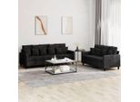Design New Set Di Divani 2 Pezzi Con Cuscini In Velluto Nero - Mobili Per Divani Classici2025 CHY7125883 2Parcel