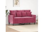 Divano A 2 Posti In Stile Elegante In Velluto Rosso Vino 120 Cm - Divani Classici Hommie6702976 1Pacco
