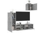 Maison Exclusive - Mobili Tv A Muro Con Led 4Pz Grigio Cemento Legno Multistrato