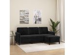 2025 Divano Moderno A 3 Posti Con Poggiapiedi In Velluto Nero 180 Cm - Divani Classici,Design 2041446 2Parcel