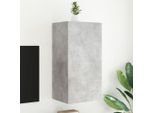 Mobile Tv A Parete In Stile Elegante Con Luci Led Grigio Cemento 40,5X35X80 Cm - Mobili Tv Hommie2971674 1Pacco