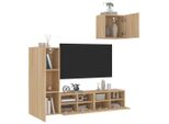 Maison Exclusive - Mobili Tv A Muro 4Pz Rovere Sonoma In Legno Multistrato