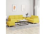 Best MöBel Set Divano 3 Pezzi Con Cuscini Tessuto Giallo Chiaro - Classic Sofas CL4624433 3Parcel