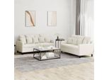 Set Di Divani Durevoli A 2 Pezzi Con Cuscini In Velluto Crema - Divani Classici Octo3133850 2Parcel