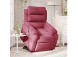 Best MöBel Poltrona Relax Con Ausilio Per L'appoggio In Piedi Velluto Rosso Vino - Cloris New6692784 2Parcel