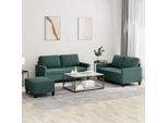 Bei Cloris Set Divano 3 Pezzi Con Cuscini In Velluto Verde Scuro - Divani Classici New1891633 3Parcel