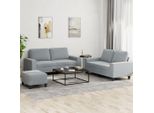 2025 Set Divano 3 Pezzi Cloris Tessuto Grigio Chiaro - Vendita Divani Classici6779213 3Parcel