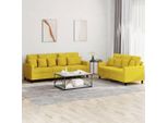 Best MöBel Set Divano 2 Pezzi Con Cuscini In Velluto Giallo - Classic Sofas CL5138993 2Parcel