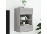 Stabli MöBel Mobile Tv A Parete Con Luci Led Grigio Sonoma 40X30X60,5 Cm - Mobili Tv CC3416732 1Pacco