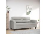 Bei Cloris Divano A 2 Posti Grigio Chiaro 140 Cm In Tessuto Microfibra - Divani Classici New8457449 1Parcel