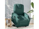 Poltrona Reclinabile In Stile Elegante Con Ausilio Per L'appoggio, In Tessuto Verde Scuro - Tv E Poltrona Reclinabile Hommie5812090 2Pz