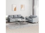 Set Di Divani Durevoli A 2 Pezzi Con Cuscini Tessuto Grigio Chiaro - Divani Classici Octo4973121 4Parcel
