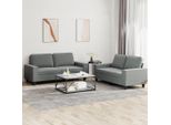 Best MöBel Set Divano 2 Pezzi Tessuto Grigio Scuro - Divani Classici Cloris New9242445 2Parcel