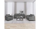 Set Di Divani 3 Pezzi In Stile Elegante Con Cuscini In Tessuto Grigio Scuro - Divani Classici Hommie3716812 5Parcel