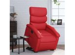 Poltrona Reclinabile Di Design Con Ausilio Di Appoggio In Pelle Finta Rossa - Tv & Reclinabili 2025 Nuovo1654394 2Pacchi
