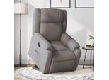 Poltrona Reclinabile In Stile Elegante Con Supporto In Tessuto Taupe - Sedia Tv E Reclinabile Hommie2607386 2Parti