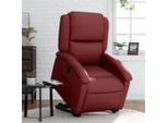 Bei Cloris Poltrona Relax Con Supporto In Pelle Finta Rosso Vino - Poltrona Tv E Reclinabile New2120301 2Parti