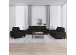 Bei Cloris Set Di Divani 3 Pezzi In Tessuto Nero - Divani Classici New7776582 3Parcel