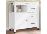 Bei Cloris Carrello Da Cucina Monza 84X40X90 Cm In Legno Di Pino Massiccio - Carrello Portavivande Nuovo8988454 1Pacco