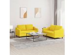 Stabli MöBel Set Di Divani 2 Pezzi Con Cuscini Tessuto Giallo Chiaro - Divani Classici CC1942146 2Parti