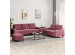Pratico Set Di Divani A 3 Pezzi In Tessuto Rosso Vino - Divani Classici ,Design Furniture 3983039 3Parcel