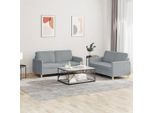 2025 Set Divano Moderno 2 Pezzi Con Cuscini In Tessuto Grigio Chiaro - Divani Classici,Design 5007017 2Parcel