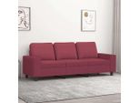 Divano Semplice A 3 Posti In Tessuto Rosso Vino 180 Cm - Divani Classici DE3632738 1Pacco