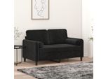Bei Cloris Divano A 2 Posti Con Cuscini Decorativi In Velluto Nero 120 Cm - Divani Classici New3508063 2Parti