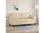 Divano A 2 Posti Con Cuscini Decorativi Crema 140 Cm In Tessuto - Classic Sofas Octo7774576 2Parcel