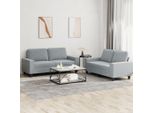 Stabli MöBel Set Di Divani A 2 Pezzi In Tessuto Grigio Chiaro - Divani Classici CC3426436 2Parcel