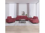 Set Divano 3 Pezzi Design In Tessuto Rosso Vino - Divani Classici 2025 New8692455 3Parcel