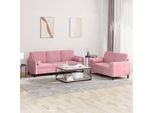 2025 Set Di Divani Moderni A 2 Pezzi Con Cuscini In Velluto Rosa - Divani Classici,Design 7752970 4Parcel