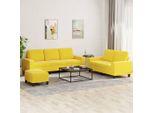 Pratico Set Di Divani A 3 Pezzi In Tessuto Giallo Chiaro - Divani Classici ,Mobili Di Design 3229760 3Parcel