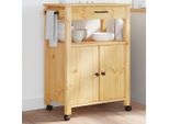 Best MöBel Carrello Da Cucina Monza 60X40X90 Cm In Legno Di Pino Massiccio - Carrello Portavivande Cloris New5209382 1Pacco