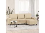 Divano 3 Posti Semplice Con Poggiapiedi Crema 180 Cm In Tessuto - Classic Sofas DE1754626 2Parcel