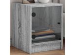 Pratici Comodini Con Ante In Vetro 2 Pz. Grigio Sonoma 35X37X42 Cm - Comodini E Armadi ,Mobili Di Design 5780992 1Pacco