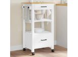 Design New Carrello Da Cucina Monza 48X40X90 Cm Pino Massiccio - Carrello Portavivande Mobili2025 CHY6499425 1Pacco