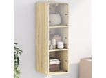Vetrina Design Armadio A Muro Con Ante In Vetro Rovere Sonoma 35X37X100 Cm - Cassettiere 2025 Nuovo4998431 1Pacco